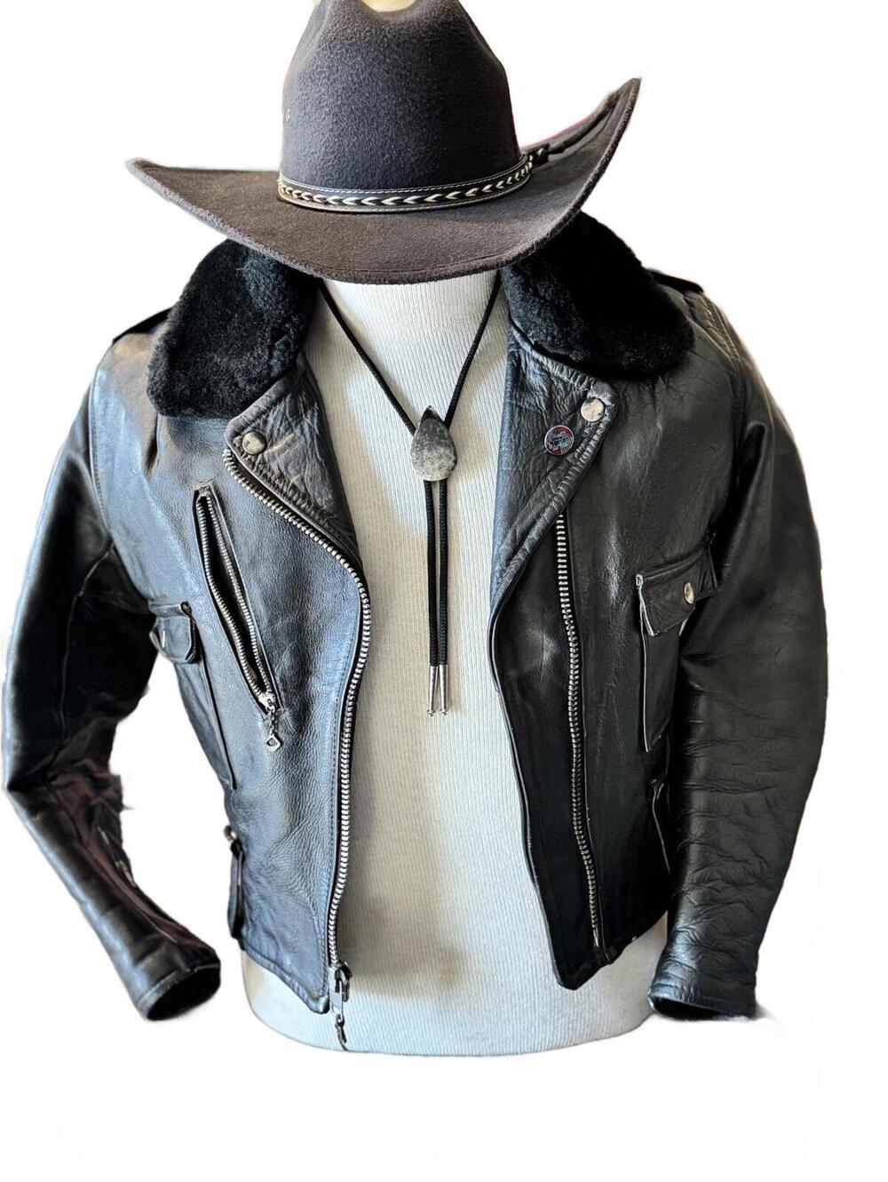 RARE Vintage 1950s/60s Harley-Davidson Leather Biker Jacket Sherpa Collar 38